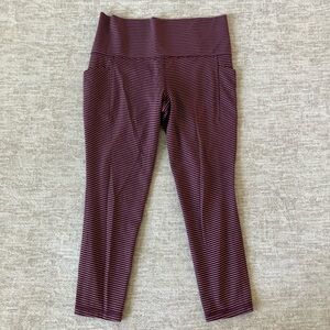 Athleta Purple Striped Leggings